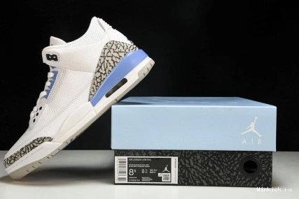 JORDAN “UNC” AIR WHITE 3 RETRO 0912
